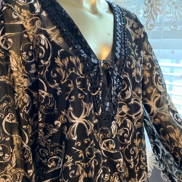 Black printed blouse - Picture 4 of 7